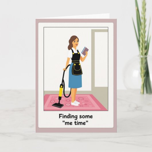 Carte d'illustration de maman lectrice (Devant)