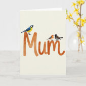 Carte d'illustration de maman oiseau (Fleur jaune)