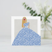 Carte d'illustration de mode de robe florale blanc (Debout devant)