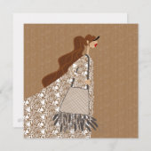 Carte d'illustration de mode d'été indienne (Devant / Derrière)