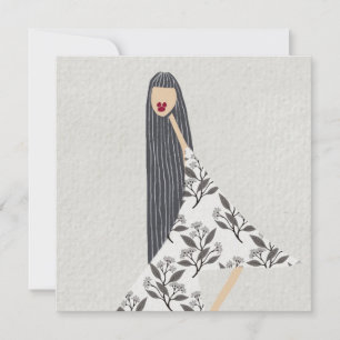 Carte d'illustration de mode glamour floral fémini