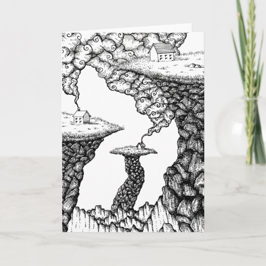Carte d'illustration de petites maisons sur des fa (Devant)