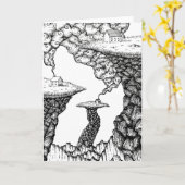 Carte d'illustration de petites maisons sur des fa (Fleur jaune)