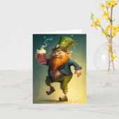 Carte d'illustration Drunk Leprechaun Clurichaun (Fleur jaune)