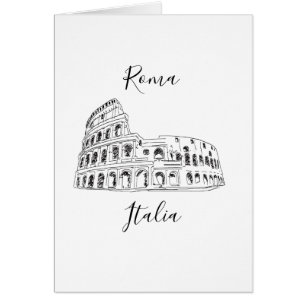 Carte d'illustration du Colisée de Rome Italie