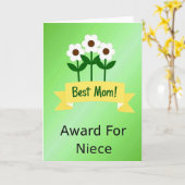 Carte d'illustration "Emerald Best Mom" (Fleur jaune)