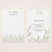 Carte d'illustration en dentelle de feuillage beig (Devant & derrière)