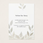 Carte d'illustration en dentelle de feuillage beig (Dos)