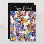 Carte d'illustration Festive de Noël (Devant / Derrière)