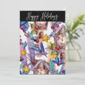 Carte d'illustration Festive de Noël (Debout devant)