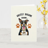 Carte d'illustration Humom de chien (Fleur jaune)