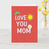 Carte d'illustration "Je t'aime Maman" (Fleur jaune)