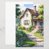 carte d'illustration maison vintage (Devant / Derrière)
