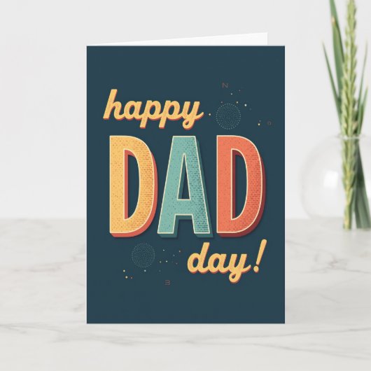 Carte d'illustration Papa Vintage (Devant)