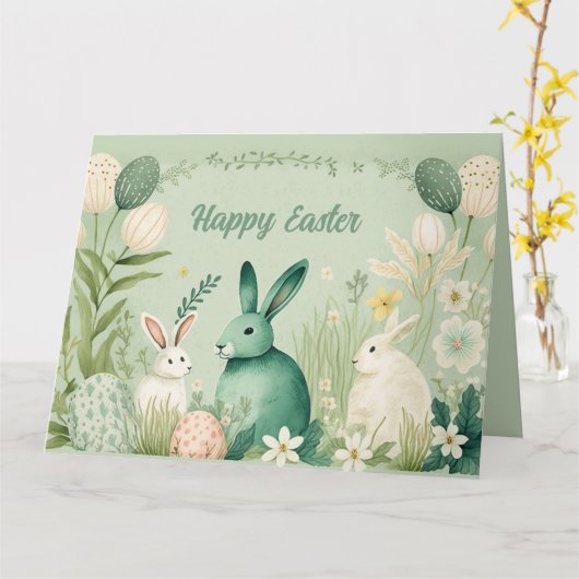 Carte d'illustration Pâques (Fleur jaune)