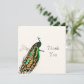 Carte d'illustration Peacock Merci Vintage (Debout devant)