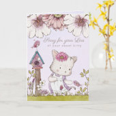 Carte d'illustration Sympathy Loss of Cat Watercol (Fleur jaune)