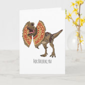 Carte Dilophosaurus dessin animé (Fleur jaune)