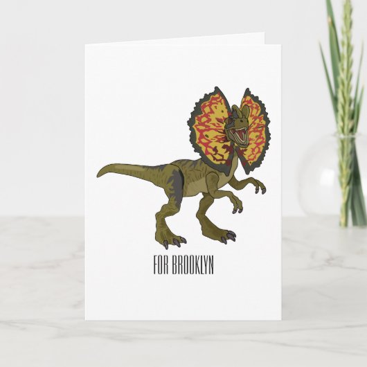 Carte Dilophosaurus dessin animé (Devant)