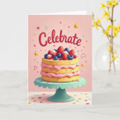 Carte d'image de gâteau à célébrer (Fleur jaune)