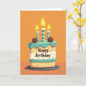 Carte d'image de gâteau d'anniversaire (Fleur jaune)