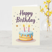 Carte d'image de gâteau de célébration (Fleur jaune)