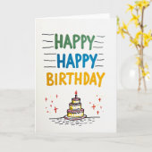 Carte d'image de vœux d'anniversaire floral (Fleur jaune)