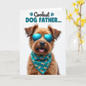 Carte d'image du père chien le plus cool (Fleur jaune)
