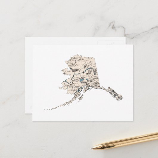 Carte d'image Vintage de l'Alaska Antique State Ch (Devant/Arrière en situation)