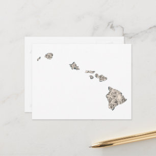 Carte d'image Vintage Hawaii Antique State Chart