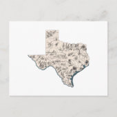 Carte d'image Vintage Texas Antique State Chart (Devant)