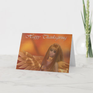 Carte d'Imaginaire d'Bon thanksgiving Golden Angel