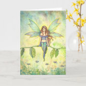 Carte d'Imaginaire Fairy Garden Green (Fleur jaune)
