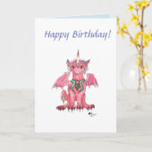Carte d'Imaginaire rouge Dragon Unicorn Pegasus (Fleur jaune)