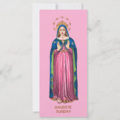 Carte Dimanche de Gaudete debout BVM Avent rose (Devant)