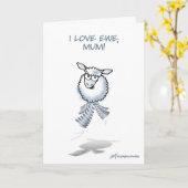 Carte Dimanche de la Mère "J'aime la brebis, maman ! (Fleur jaune)