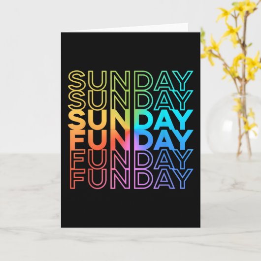 Carte Dimanche Fête Rainbow Fade Color (Fleur jaune)