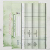 Carte d'immunisation à l'aquarelle verte (Devant / Derrière)