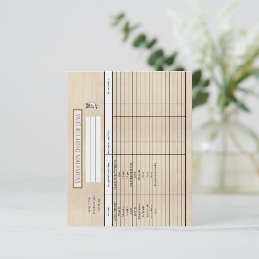 Carte d'immunisation Arrière - plan en bois (Debout devant)