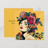 Carte d'impression d'art Femme avec fils de fleurs (Devant / Derrière)