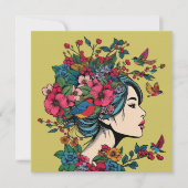 Carte D'Impression D'Art Femmes À L'Automne Avec B (Devant)