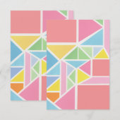 Carte d'impression géométrique Spring Pastels (Devant / Derrière)