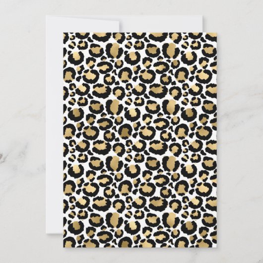Carte d'impression léopard/guépard en or, blanc et (Devant)