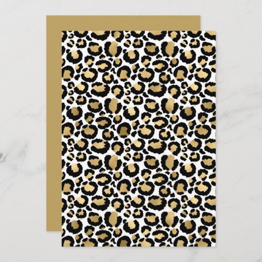 Carte d'impression léopard/guépard en or, blanc et (Devant / Derrière)