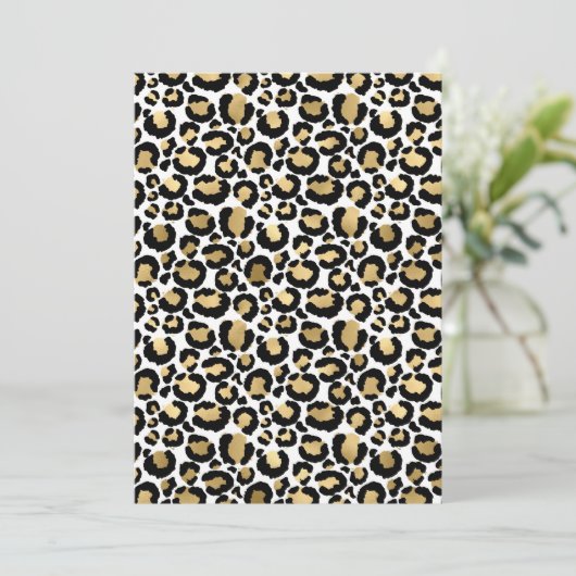 Carte d'impression léopard/guépard en or, blanc et (Debout devant)