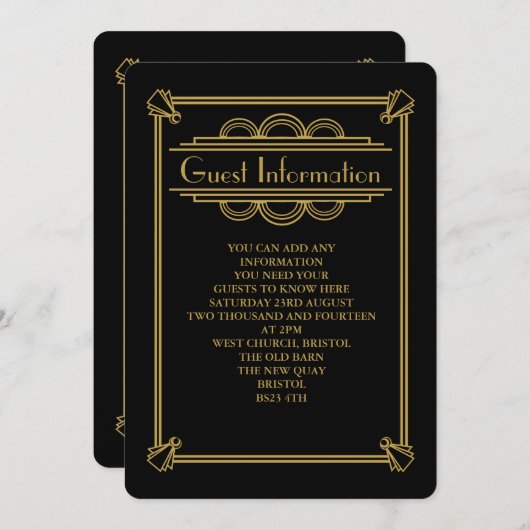 Carte d'impression mariage ou invitation de partie (Devant / Derrière)