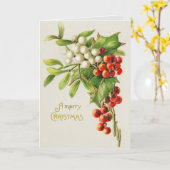 Carte d'impression Vintage Christmas Holly (Fleur jaune)