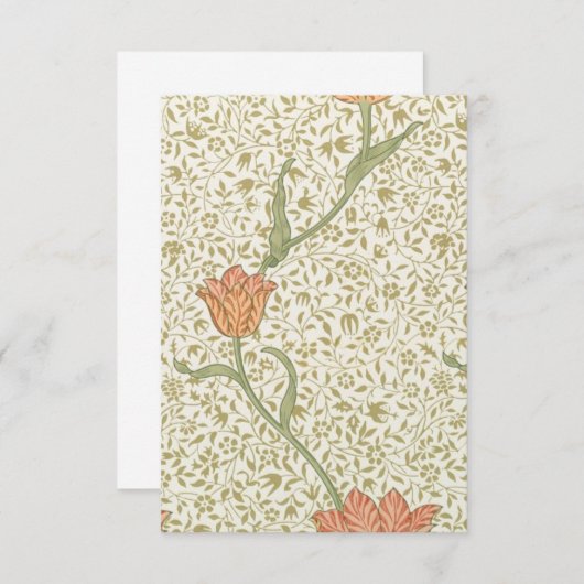 Carte d'impression William Morris Wild Tulip (Devant / Derrière)