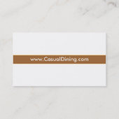 Carte dinante décontractée de restauration (Dos)