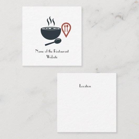 Carte dinante fine de restauration (Devant / Derrière)